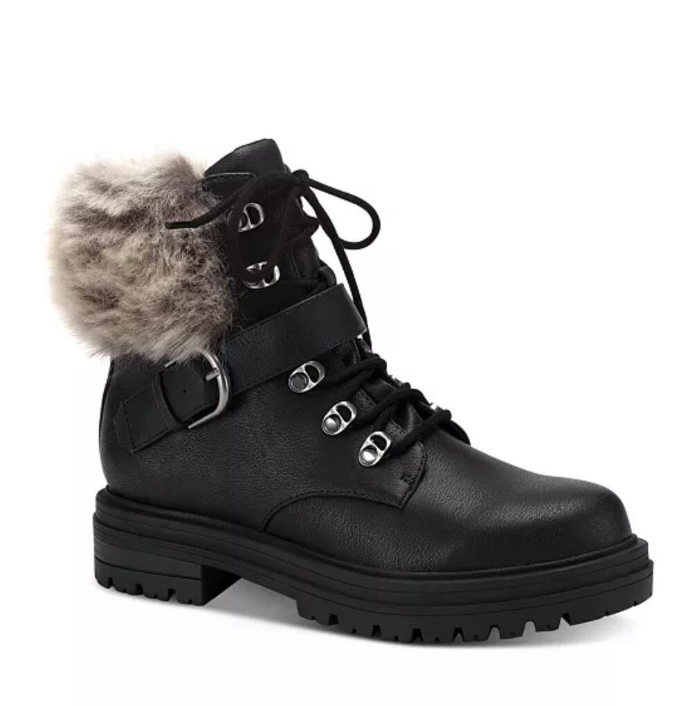 Sun + Stone Orlenaa Cold Weather Bootie with faux fur trim 10 New df1
